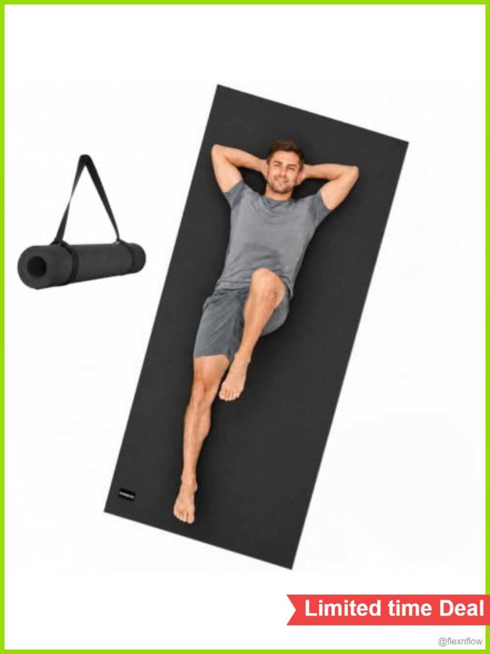 Extra Long Wide Yoga Mat 6mm Thick PVC Non-Slip Exercise Mat 84x30in